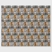 Goldene Retriever Kühlung in einem Splash Pad Geschenkpapier (Flach)