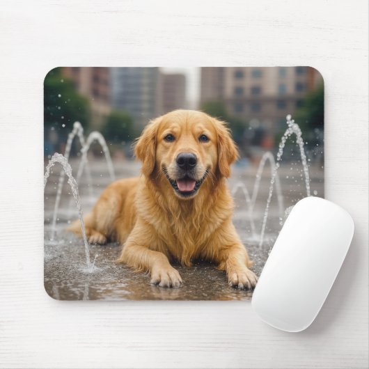 Goldene Retriever Kühlung in einem Splash Pad Mousepad (Mit Mouse)