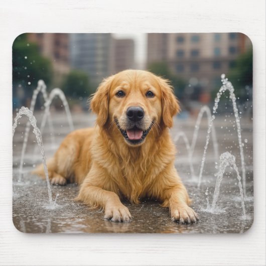 Goldene Retriever Kühlung in einem Splash Pad Mousepad (Vorne)