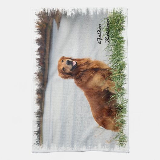 Goldene Retriever Kunst Geschirrtuch (Vertikal)