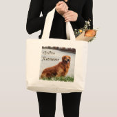 Goldene Retriever Kunst Jumbo Stoffbeutel (Vorderseite (Produkt))