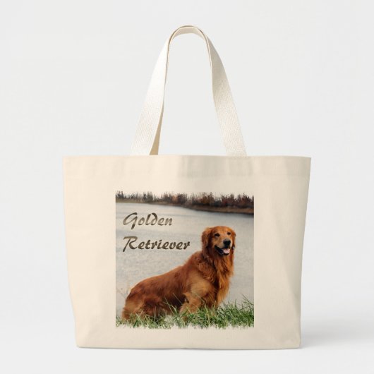 Goldene Retriever Kunst Jumbo Stoffbeutel (Vorne)