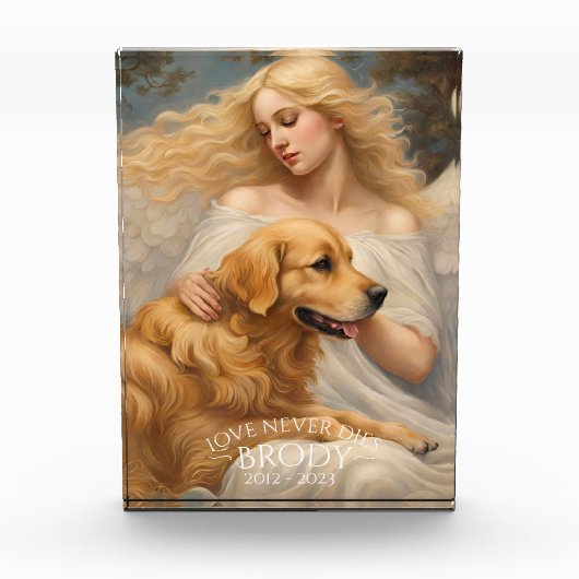 Goldene Retriever Liebe stirbt nie Memorial Foto B (Vorderseite)