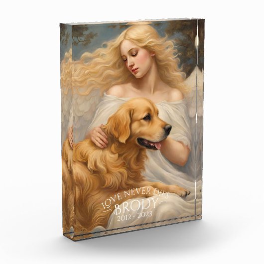 Goldene Retriever Liebe stirbt nie Memorial Foto B (Links)