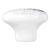 Goldene Retriever Lila Keramikknauf (Seitenansicht)