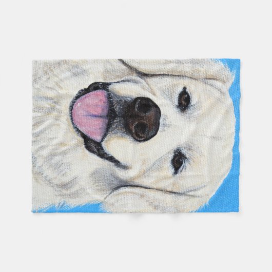 Goldene Retriever-Malerei Fleecedecke (Vorderseite (Horizontal))