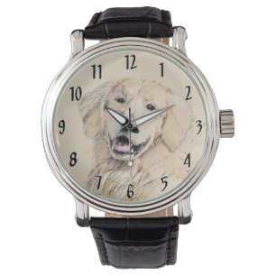 Goldene Retriever Malerei - Niedliche Original Dog Armbanduhr