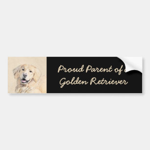 Goldene Retriever Malerei - Niedliche Original Dog Autoaufkleber