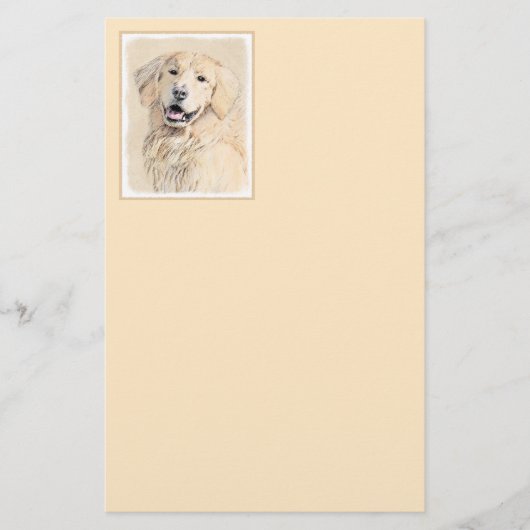 Goldene Retriever Malerei - Niedliche Original Dog Briefpapier (Vorderseite)