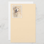 Goldene Retriever Malerei - Niedliche Original Dog Briefpapier (Vorne/Hinten)