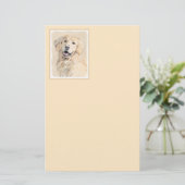 Goldene Retriever Malerei - Niedliche Original Dog Briefpapier (Stehend Vorderseite)