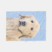Goldene Retriever Malerei - Niedliche Original Dog Fleecedecke (Vorderseite (Horizontal))
