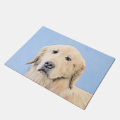 Goldene Retriever Malerei - Niedliche Original Dog Fußmatte (Schrägansicht)
