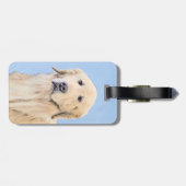 Goldene Retriever Malerei - Niedliche Original Dog Gepäckanhänger (Rückseite horizontal)