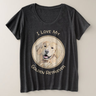 Goldene Retriever Malerei - Niedliche Original Dog Große Größe T-Shirt