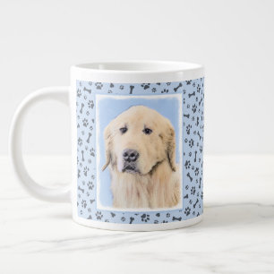 Goldene Retriever Malerei - Niedliche Original Dog Jumbo-Tasse