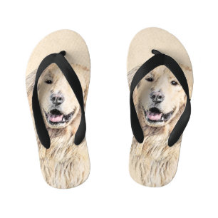 Goldene Retriever Malerei - Niedliche Original Dog Kinderbadesandalen