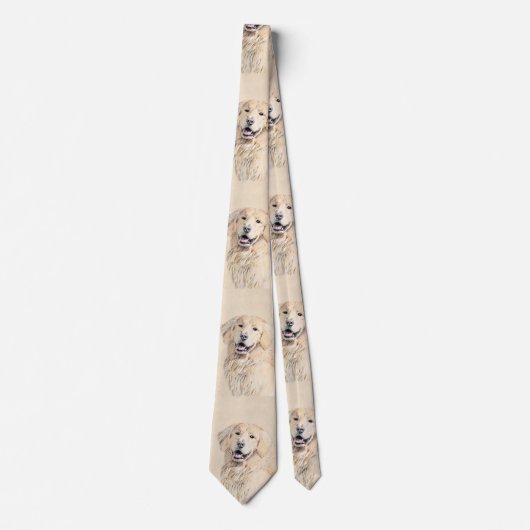 Goldene Retriever Malerei - Niedliche Original Dog Krawatte (Vorderseite)