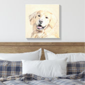 Goldene Retriever Malerei - Niedliche Original Dog Leinwanddruck (Insitu (Schlafzimmer))