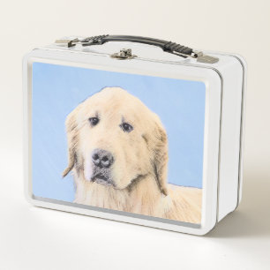 Goldene Retriever Malerei - Niedliche Original Dog Metall Brotdose