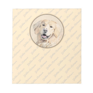 Goldene Retriever Malerei - Niedliche Original Dog Notizblock