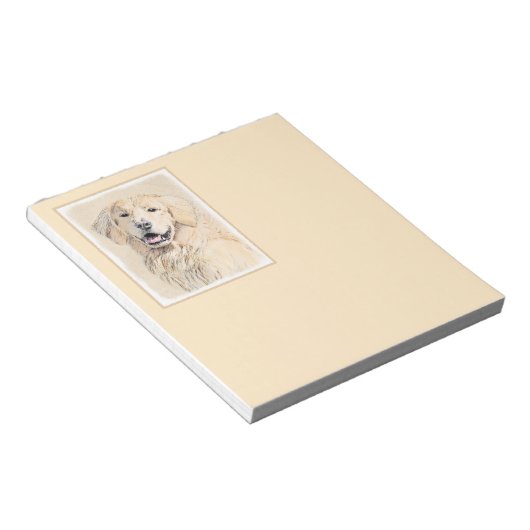 Goldene Retriever Malerei - Niedliche Original Dog Notizblock (angewinkelt)