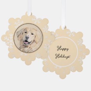 Goldene Retriever Malerei - Niedliche Original Dog Ornament Karte