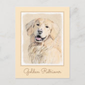 Goldene Retriever Malerei - Niedliche Original Dog Postkarte (Vorderseite)