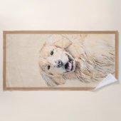 Goldene Retriever Malerei - Niedliche Original Dog Strandtuch (Vorderseite)