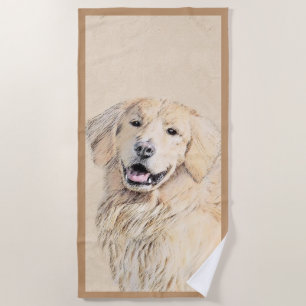 Goldene Retriever Malerei - Niedliche Original Dog Strandtuch