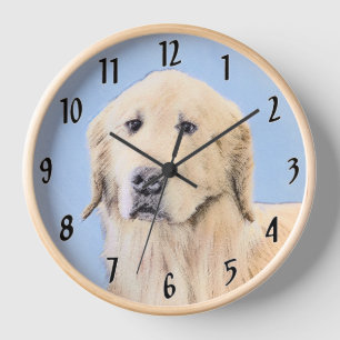 Goldene Retriever Malerei - Niedliche Original Dog Uhr