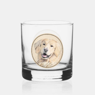 Goldene Retriever Malerei - Niedliche Original Dog Whiskyglas