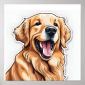 Goldene Retriever-Malerei Poster (Vorne)