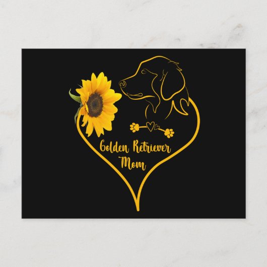Goldene Retriever Mama mit Sonnenblumenliebhabern Postkarte (Vorderseite)