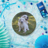 Goldene Retriever Mama und Welpe Pappteller (Party)