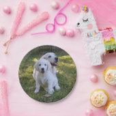 Goldene Retriever Mama und Welpe Pappteller (Party)