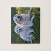Goldene Retriever Mama und Welpe Puzzle (Vertikal)