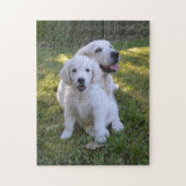 Goldene Retriever Mama und Welpe Puzzle (Vertikal)