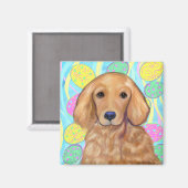 Goldene Retriever Ostern Magnet (Vorderseite/Rückseite)
