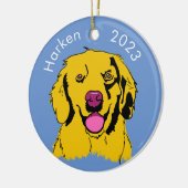 Goldene Retriever Pop Art Keramik Ornament (Links)