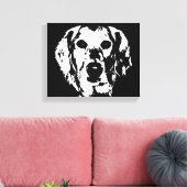 Goldene Retriever Schwarz-weiß gezackte Canvas Pri Leinwanddruck (Insitu (Wohnzimmer))