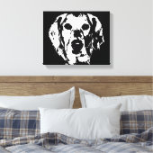 Goldene Retriever Schwarz-weiß gezackte Canvas Pri Leinwanddruck (Insitu (Schlafzimmer))