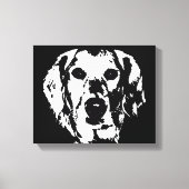 Goldene Retriever Schwarz-weiß gezackte Canvas Pri Leinwanddruck (Vorderseite)