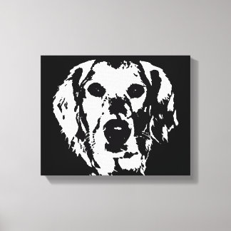 Goldene Retriever Schwarz-weiß gezackte Canvas Pri Leinwanddruck