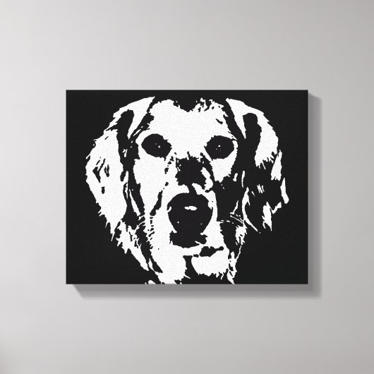 Goldene Retriever Schwarz-weiß gezackte Canvas Pri Leinwanddruck (Vorderseite)