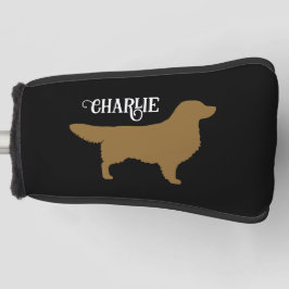 Goldene Retriever Silhouette mit Individuelle Name Golf Headcover