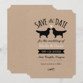 Goldene Retriever-Silhouetten Hochzeit Sichern Sie Save The Date (Vorne/Hinten)