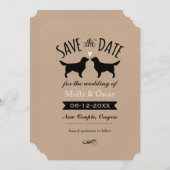 Goldene Retriever-Silhouetten Hochzeit Sichern Sie Save The Date (Vorne/Hinten)