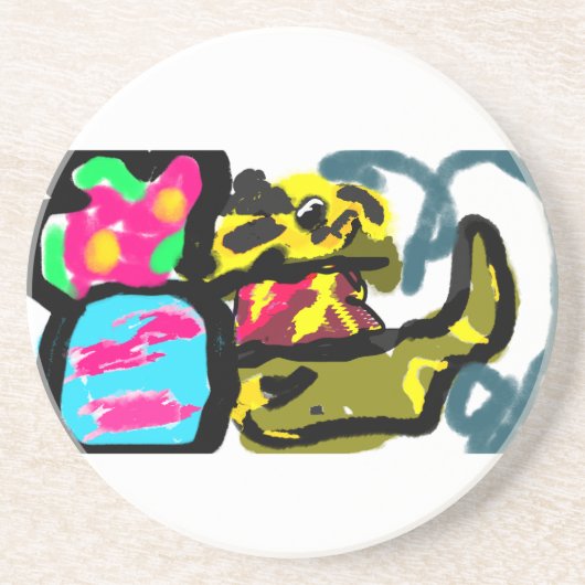 Goldene Retriever und Frühjahr Getränkeuntersetzer (Vorne)