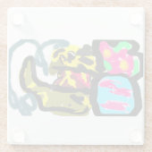 Goldene Retriever und Frühjahr Glasuntersetzer (Rückseite)